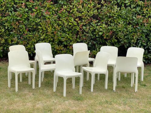 Artemide Selene - Victor Magistretti - 11 stuks, Huis en Inrichting, Stoelen, Gebruikt, Vijf, Zes of meer stoelen, Kunststof, Wit