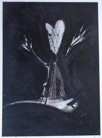 FRANKY CANE / FIGURATIE / OLIEVERF PAPIER / 120x90cm PANEEL beschikbaar voor biedingen