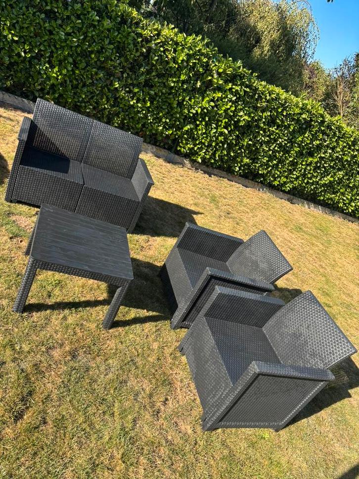 Loungeset, Tuin en Terras, Tuinsets en Loungesets, Gebruikt, Loungeset, Aluminium, 4 zitplaatsen, Bank, Ophalen