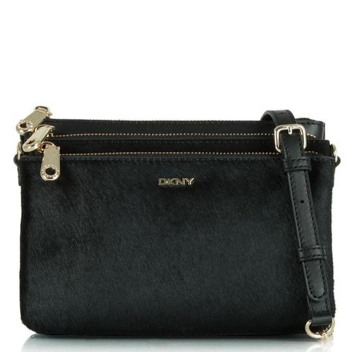 DKNY Riverside Triple Zip Cross-Body Bag - Black, Handtassen en Accessoires, Tassen | Damestassen, Zo goed als nieuw, Schoudertasje