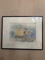 Antieke vintage Schilderij vogeltje, Antiek en Kunst, Ophalen