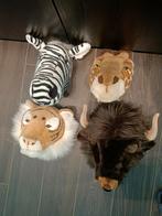 Pluche dierenkoppen voor tegen de muur te hangen, Ophalen, Zo goed als nieuw