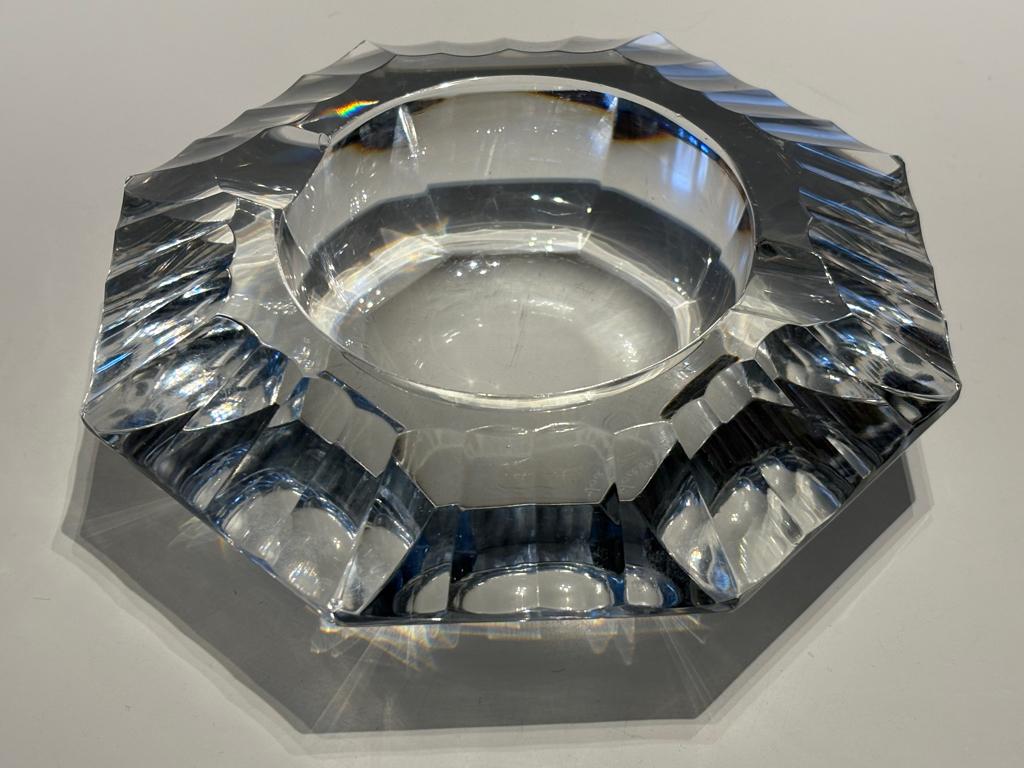 Cendrier octogonal Val Saint Lambert, Antiquités & Art, Antiquités | Verre & Cristal, Enlèvement ou Envoi