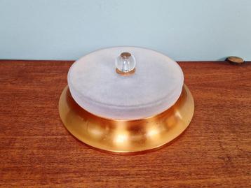 Art Deco plafondlamp in koper en matglas, 1930 beschikbaar voor biedingen