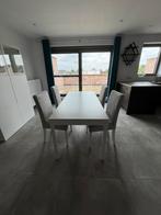 Tafel 130/190x90 met 4 stoelen, Huis en Inrichting, Tafels | Eettafels, Ophalen