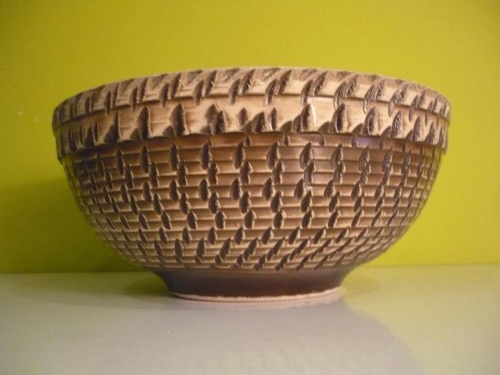 Knappe grote vintage schaal /kom /pot /cactuspot berkenbast, Antiek en Kunst, Antiek | Keramiek en Aardewerk, Ophalen of Verzenden