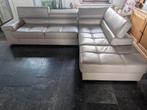 Hoeksalon taupe leder -uitstekende staat, Ophalen of Verzenden, Gebruikt, Leer, Modern chic