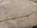 Heel mooie fijne ketting 18 k met kleine natuurlijke parels, Ophalen of Verzenden, Goud