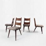 Lot de 4 chaises “Boomerang” vintage – restaurées avec soin, Comme neuf, Enlèvement, Mid-century, Bois