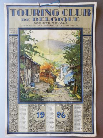 Touring Club van België" kalender 1926, volledig.  beschikbaar voor biedingen