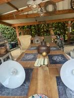 Oude  keuken  hang lamp koper  opalin  schaal, Ophalen, Gebruikt, Glas