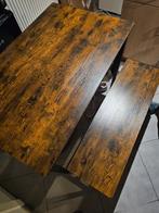 Wooden Table with Bench Seats, Huis en Inrichting, Ophalen, 50 tot 75 cm, 50 tot 100 cm, Zo goed als nieuw
