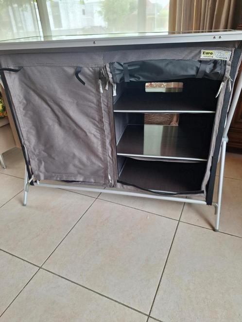 Campeer kastje , kookkastje voor gasvuur, grijs., Caravans en Kamperen, Kampeermeubelen, Nieuw, Campingkast, Ophalen