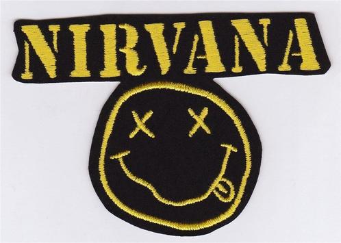 Nirvana stoffen opstrijk patch embleem #4, Verzamelen, Muziek, Artiesten en Beroemdheden, Nieuw, Kleding, Verzenden