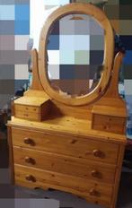 Commode en pin H185 L113P45 + miroir oval H110 L92, Ophalen, 100 tot 150 cm, Zo goed als nieuw, 3 of 4 laden