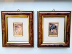 Toulouse Lautrec schilderijtjes met bladgoud, Ophalen of Verzenden, Zo goed als nieuw