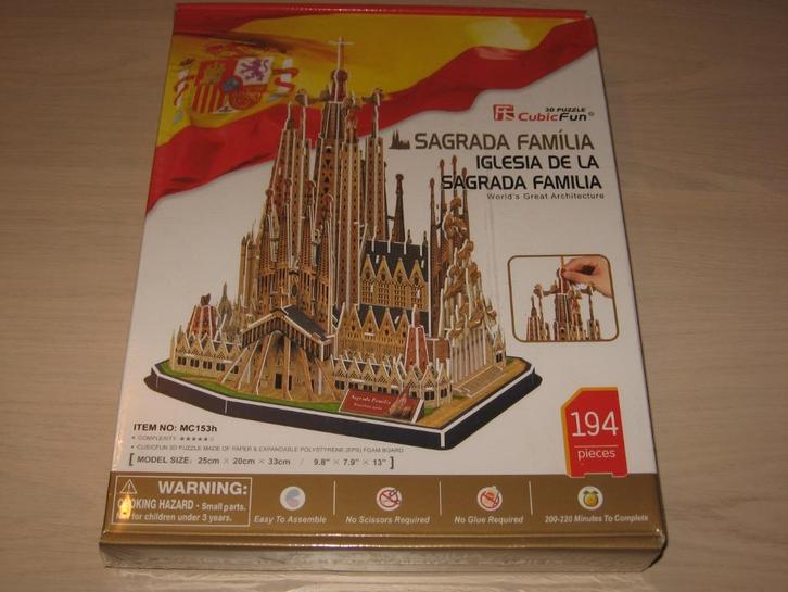 1 Sagrada Familia 3D-puzzel Sagrada Familia-kerk, Hobby en Vrije tijd, Denksport en Puzzels, Nieuw, Legpuzzel, Ophalen of Verzenden