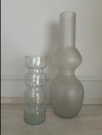 Vintage vazen doorschijnend transparant, Enlèvement, Utilisé, Moins de 50 cm, Verre