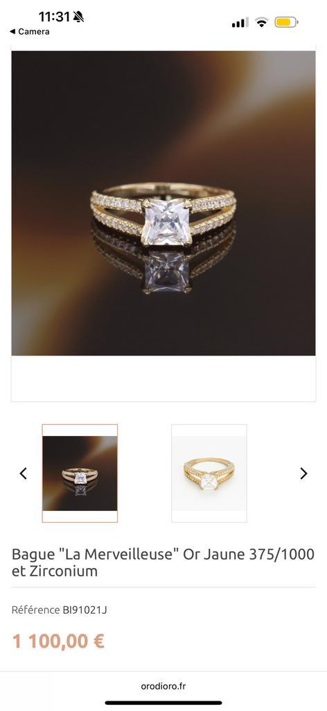 "La Merveilleuse" ring in 375/1000 geelgoud maat 48, Handtassen en Accessoires, Ringen, Nieuw, Dame, 20 of groter, Goud, Goud
