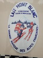 Plaque émaillée Lait Mont Blanc 60 cm bombée, Ophalen of Verzenden