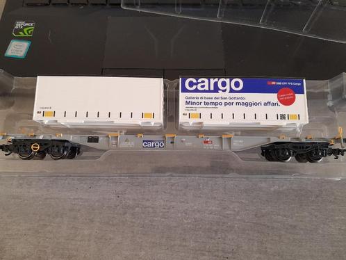 Märklin SBBC Containerdraagwagen Sgnss: IN PRIJS VERLAAGD!!, Hobby en Vrije tijd, Modeltreinen | H0, Zo goed als nieuw, Wagon