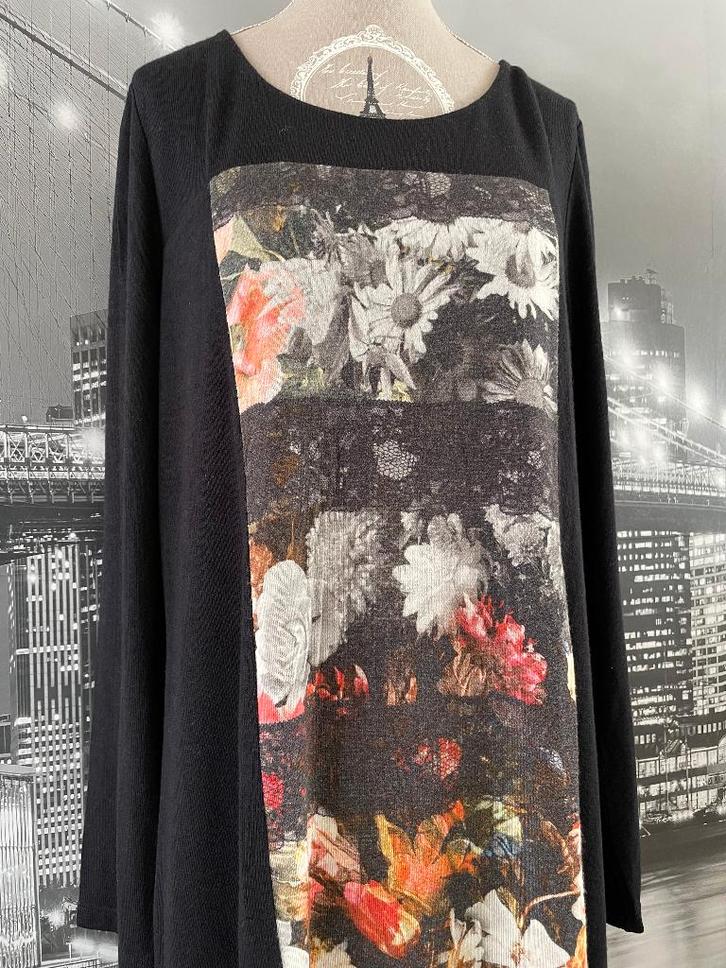 prachtige jurk / kleed - Diversa - 42, Kleding | Dames, Jurken, Zo goed als nieuw, Maat 42/44 (L), Zwart, Onder de knie, Verzenden