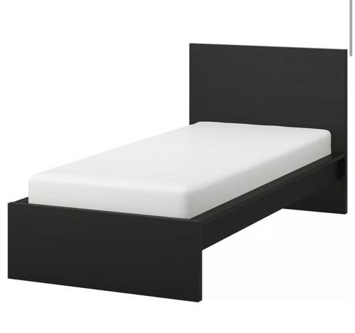 Eenpersoonsbed van Malm, Huis en Inrichting, Slaapkamer | Bedden, Gebruikt, Eenpersoons, Hout, Zwart, Ophalen
