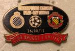 PIN Club Brugge FC BRUGES Manchester United 5e, Ophalen of Verzenden, Zo goed als nieuw, Sport, Speldje of Pin