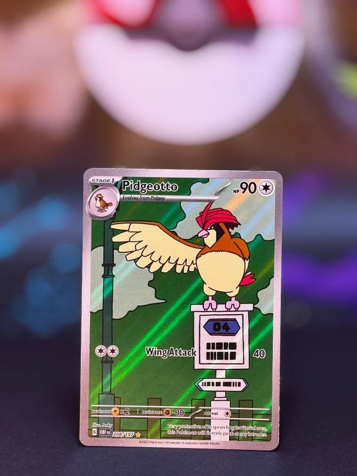 Pidgeotto 208 – Verzending €2,50 incl. bubbelenvelop, Hobby en Vrije tijd, Verzamelkaartspellen | Pokémon, Zo goed als nieuw, Losse kaart