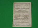 bidprentje °1793 STALHILLE +1875 Isabella BENTEIN, Ophalen of Verzenden, Bidprentje