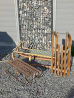 Lot de 3 luges / traineaux anciens, Ophalen, Gebruikt