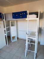 Hoogslaper Ikea (wit) inclusief bureautje en bedzak, Huis en Inrichting, Slaapkamer | Stapelbedden en Hoogslapers, Ophalen, Zo goed als nieuw