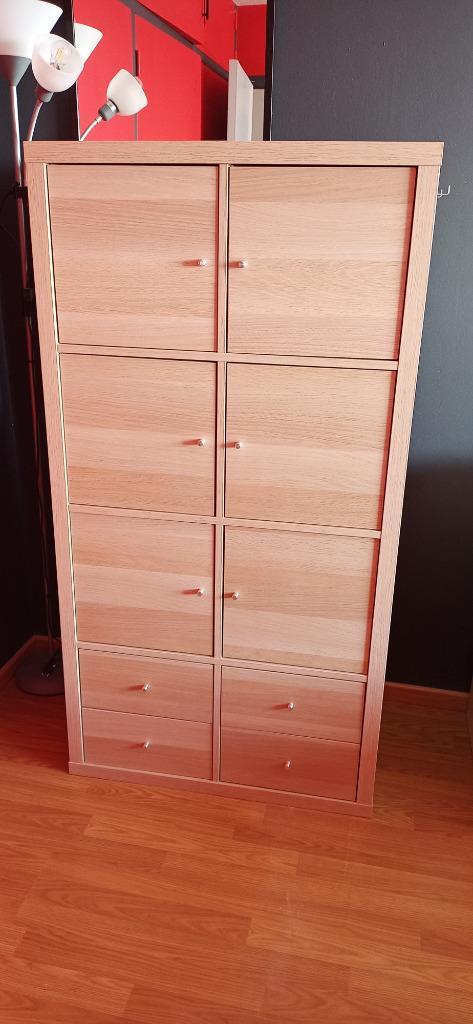 Kallax 2x4 (8 blocs portes et tiroirs), Huis en Inrichting, Kasten | Stellingkasten, Zo goed als nieuw, Ophalen
