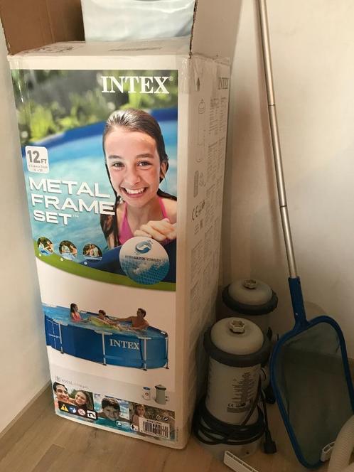 Intex zwembad metalen frame dia 3,6m met compleet toebehoren, Tuin en Terras, Zwembaden, Gebruikt, Opzetzwembad, Minder dan 80 cm