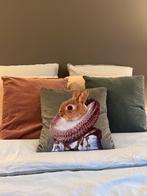 3 velours sierkussens met rits en binnenkussens 40x40cm, Enlèvement, Comme neuf