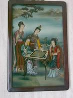 3 schilderijen Japanse stijl geschilderd op  hout, Ophalen