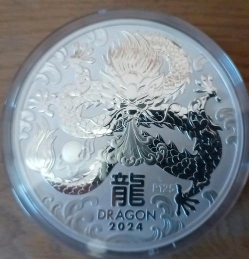 Dragon lunaire de 1000 grammes en argent Kilomunt 2024 1 kil, Timbres & Monnaies, Métaux nobles & Lingots, Argent, Enlèvement ou Envoi