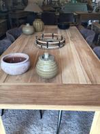 oude massieve boerentafel, Ophalen, Teakhout, 50 tot 100 cm, Landelijk