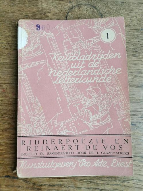 Keurbladzijden Nederlandse letterkunde Ridderpoëzie Reinaert, Antiek en Kunst, Antiek | Boeken en Manuscripten, Ophalen of Verzenden