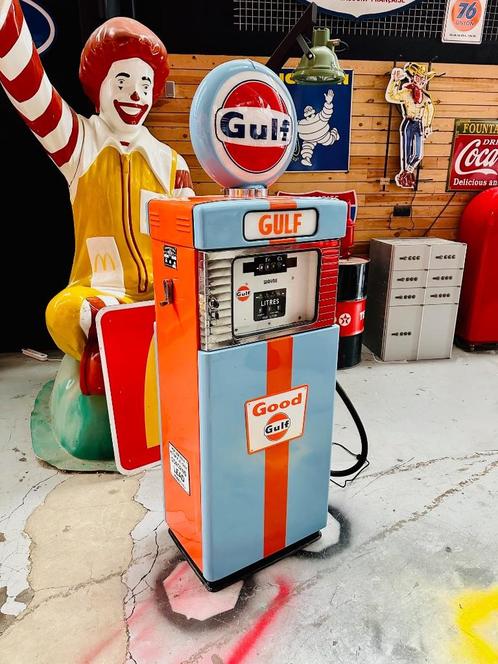 Pompe à essence Gulf Wayne 505 restaurée de 1955, Collections, Marques & Objets publicitaires, Comme neuf, Panneau publicitaire