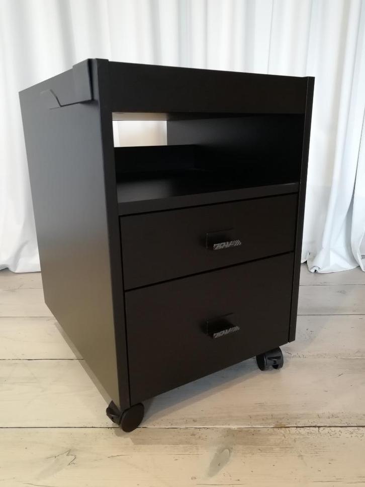 IKEA UPPSPEL Ladeblok op wielen, 40x58 cm, Zwart, Huis en Inrichting, Bureaus, Zo goed als nieuw, Bureau, Met wielen, Ophalen