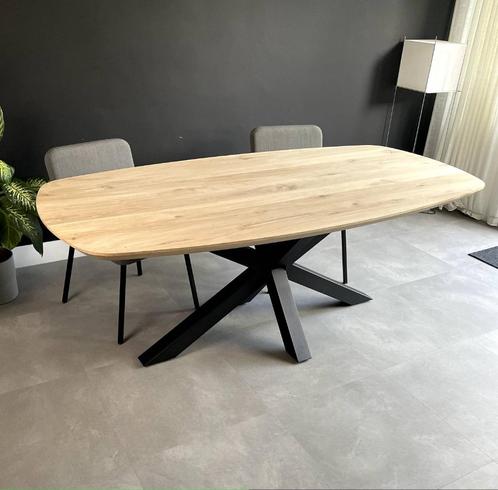 Eiken Tafel (Deens) OVAAL -Massief Eiken - Matrix Poot NIeuw, Huis en Inrichting, Tafelonderdelen, Nieuw, 200 cm of meer, 100 tot 150 cm