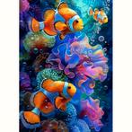 Diamond Painting Vissen 50x40cm (rond), Hobby en Vrije tijd, Schilderen, Verzenden, Nieuw, Overige typen