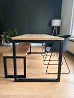 Industriële eettafel (+ bank & 2 stoelen) - Pure Wood Design, 50 tot 100 cm, 150 tot 200 cm, Gebruikt, Rechthoekig