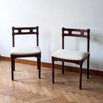 Vintage stoelen hout en stof, Zo goed als nieuw, Ophalen