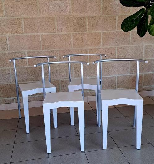 Dr Glob Philippe Starck 2x set van 4 stoelen, Huis en Inrichting, Stoelen, Gebruikt, Vijf, Zes of meer stoelen, Wit, Ophalen