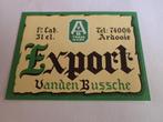 bieretiket Export vanden bussche Ardooie, Ophalen of Verzenden, Zo goed als nieuw, Overige typen, Overige merken