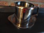 Pot à lait en acier inoxydable 18/8 avec assiette, Récipient(s), Autres matériaux, Autres styles, Utilisé
