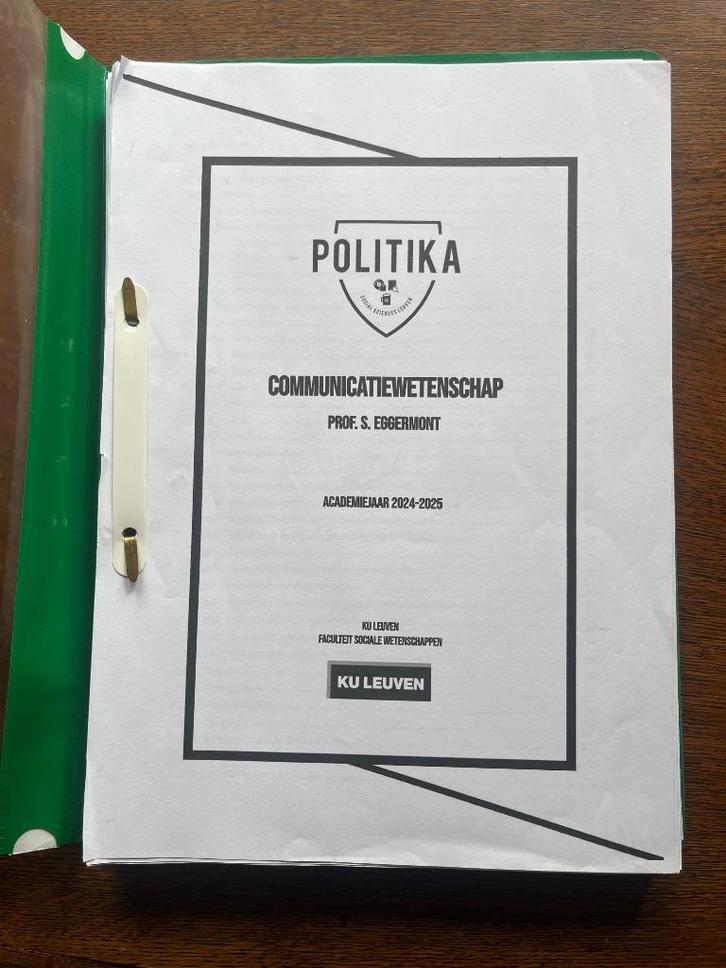 Cursus Communicatiewetenschap Steven Eggermont., Boeken, Studieboeken en Cursussen, Ophalen of Verzenden