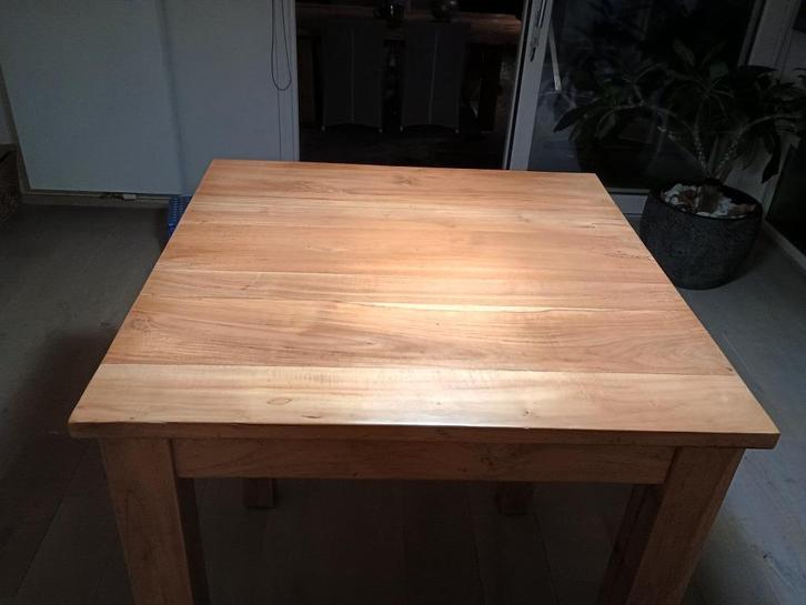 Hoge bartafel met 4 lederen barstoelen, Huis en Inrichting, Tafels | Statafels, Gebruikt, Ophalen